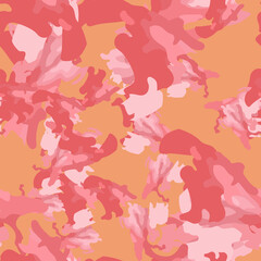 Fototapeta na wymiar UFO camouflage of various shades of red, pink and orange colors