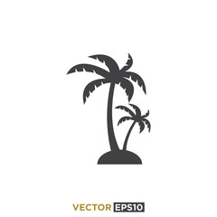 Palm Tree Icon Logo Design Vector