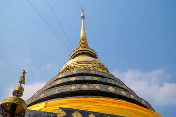 Area entrance gate of Wat Phra That Lampang Luang, Lanna pagoda in Lampang. One of the landmark and Many people come to worship the holy thing at Lampang province, Thailand.