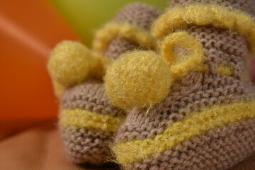 children's hand-made knitted shoes