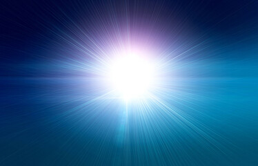 Obraz premium Dark Blue and light of lens flare.