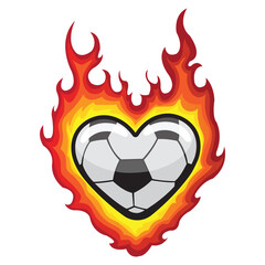 Burning Heart Shaped Soccer Ball