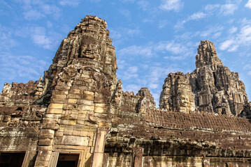 Fototapeta premium Ruins of Bayon Temple, Angkor Wat complex, Siem Reap, Cambodia.
