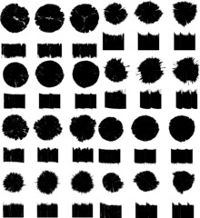 Grunge post Stamps Collection, Circles. Banners, Insignias , Logos, Icons, Labels and Badges Set . vector distress textures.blank shapes.