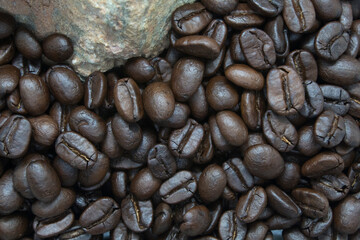 Roasted coffee beans background