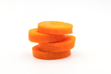 Naklejka na ściany i meble Fresh carrot with sliced isolated on white background