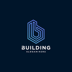 building logo design illustration, architectural, contruction, architect