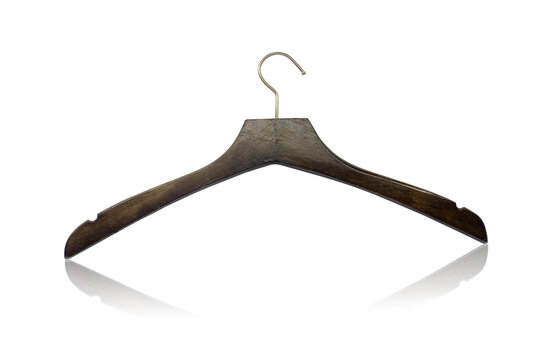 Vintage wooden coat hanger stand isolated on white background.. Vintage wooden coat hanger stand isolated on white background..