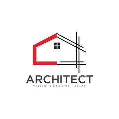Architect Construction Logo Design Vector