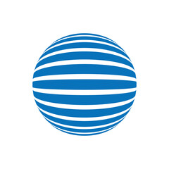 Abstract stripes sphere Logo. Technology concept