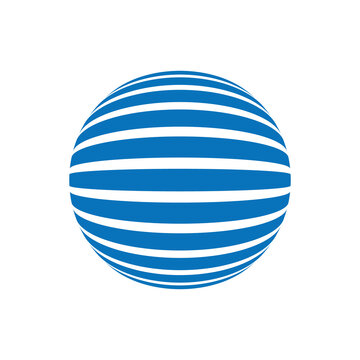Abstract stripes sphere Logo. Technology concept