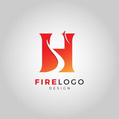 A letter fire logo template
