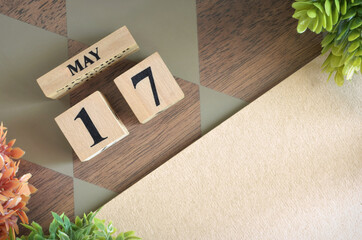 May 17, Number cube design in natural concept.