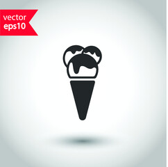 Ice Cream vector icon. Studio background. EPS 10 vector sign. Icecream flat sign design. Ice cream symbol pictogram