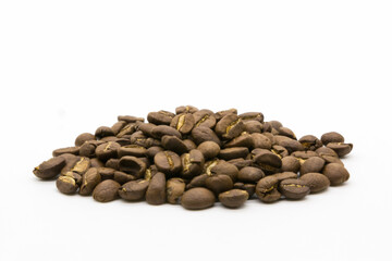 Coffee beans on a white background