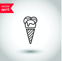 Ice Cream vector icon. Studio background. EPS 10 vector sign. Icecream flat sign design. Ice cream symbol pictogram