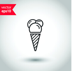 Ice Cream vector icon. Studio background. EPS 10 vector sign. Icecream flat sign design. Ice cream symbol pictogram