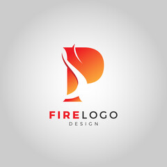 A letter fire logo template