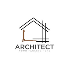 Fototapeta premium Architect Construction Logo Design Vector