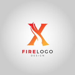 A letter fire logo template