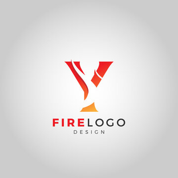A letter fire logo template