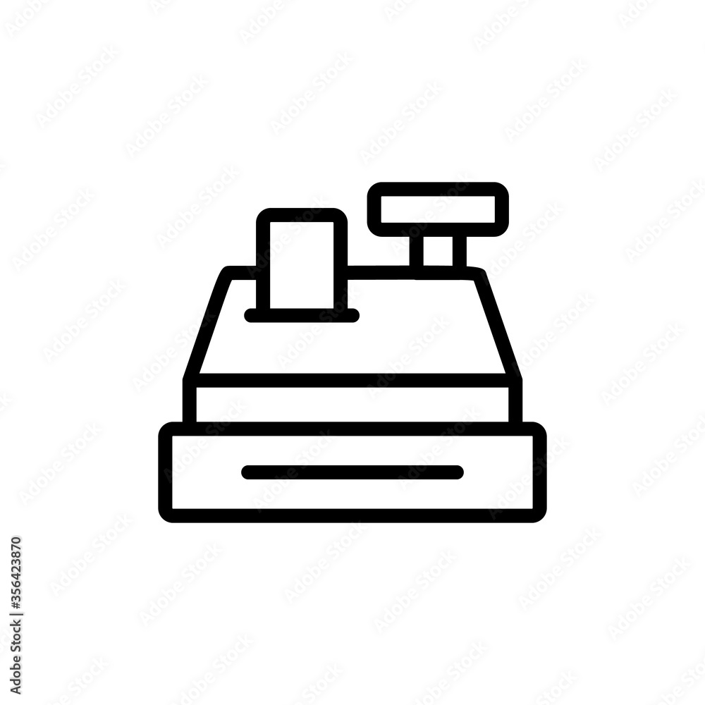 Poster cashbox, check icon. simple line, outline vector elements of shopping center icons for ui and ux, we