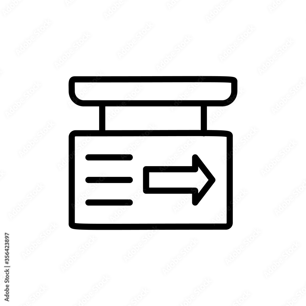 Poster signboard, arrow icon. simple line, outline vector elements of shopping center icons for ui and ux, 