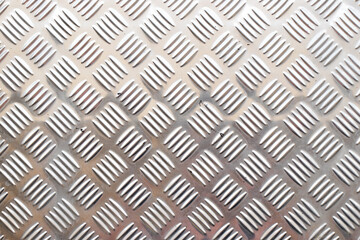 Silver color non-slip metal floor pattern and texture background