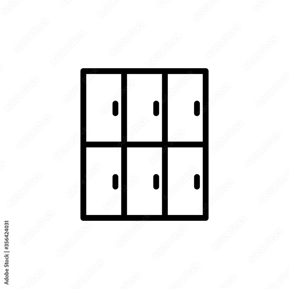 Poster mall, lockers icon. simple line, outline vector elements of shopping center icons for ui and ux, web