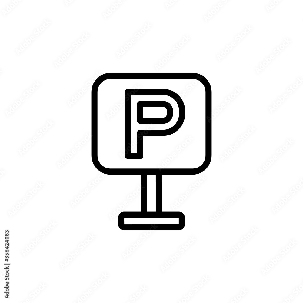 Poster sign, parking icon. simple line, outline vector elements of shopping center icons for ui and ux, web