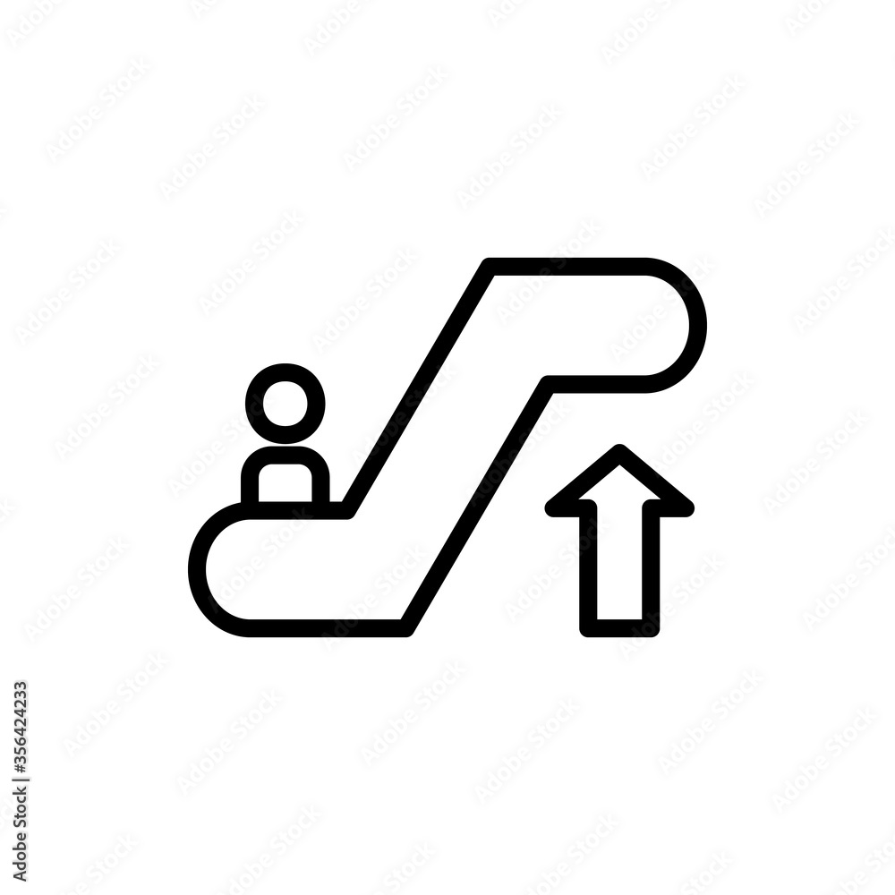 Poster sign, escalator icon. simple line, outline vector elements of shopping center icons for ui and ux, w
