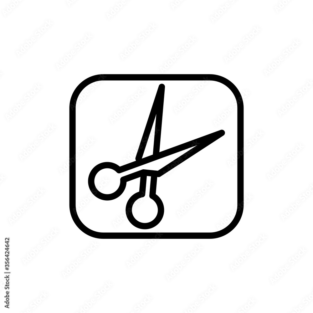 Poster sign, scissors icon. simple line, outline vector elements of shopping center icons for ui and ux, we