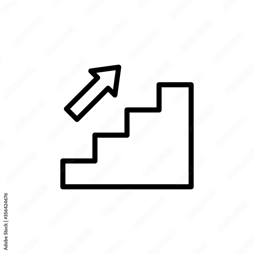 Poster stairs, arrow icon. simple line, outline vector elements of shopping center icons for ui and ux, web