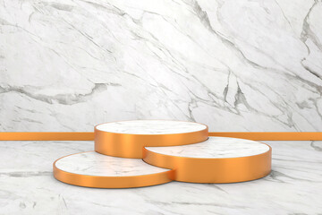 Display stand design with luxury concepts. 3D rendering.