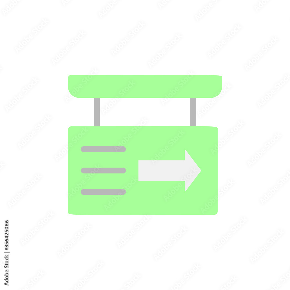 Poster signboard, arrow icon. simple color vector elements of shopping center icons for ui and ux, website 