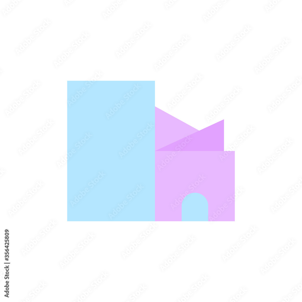 Poster mall, building icon. simple color vector elements of shopping center icons for ui and ux, website or