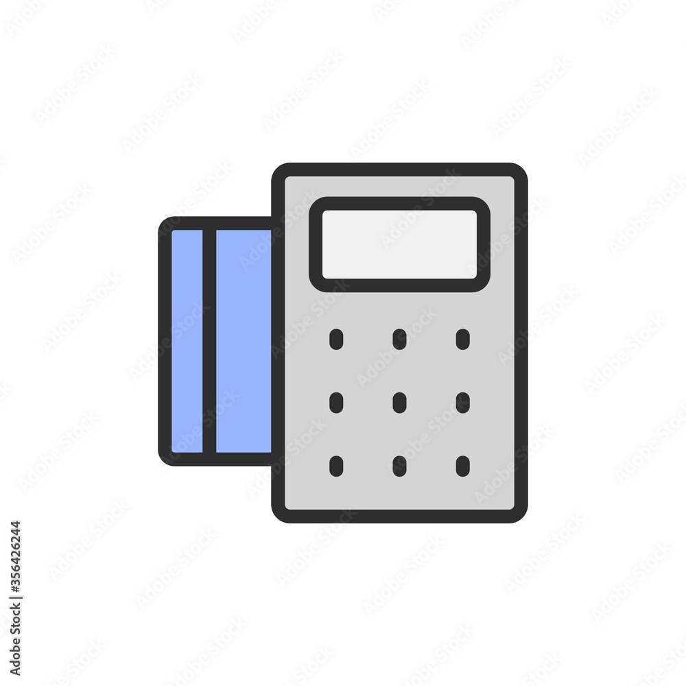 Poster card, terminal icon. simple color with outline vector elements of shopping center icons for ui and u