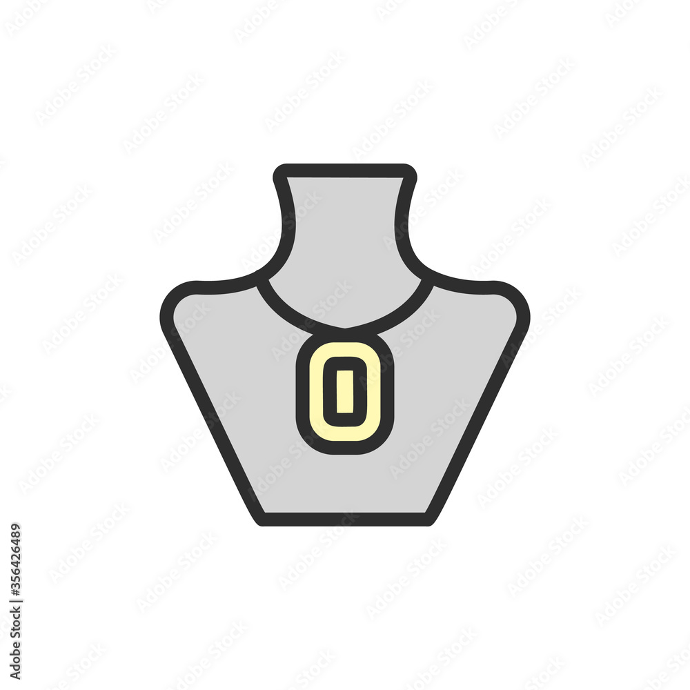 Poster dummy, necklace icon. simple color with outline vector elements of shopping center icons for ui and 
