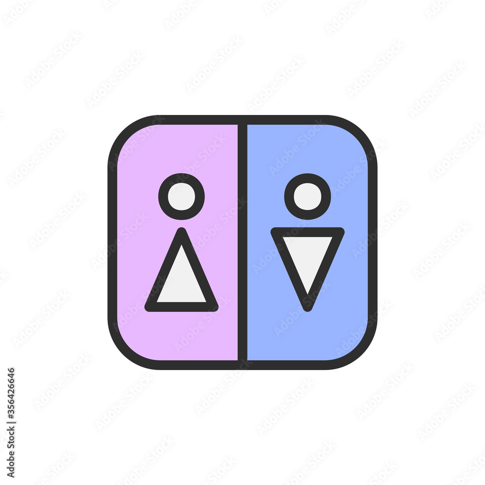 Aufkleber sign, restroom, wc icon. simple color with outline vector elements of shopping center icons for ui a