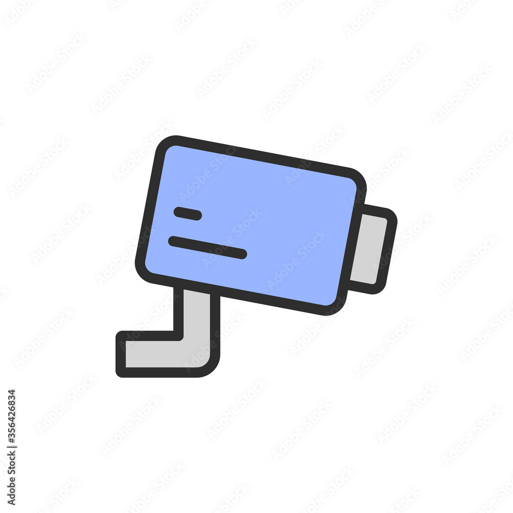 Poster video, camera icon. simple color with outline vector elements of shopping center icons for ui and ux