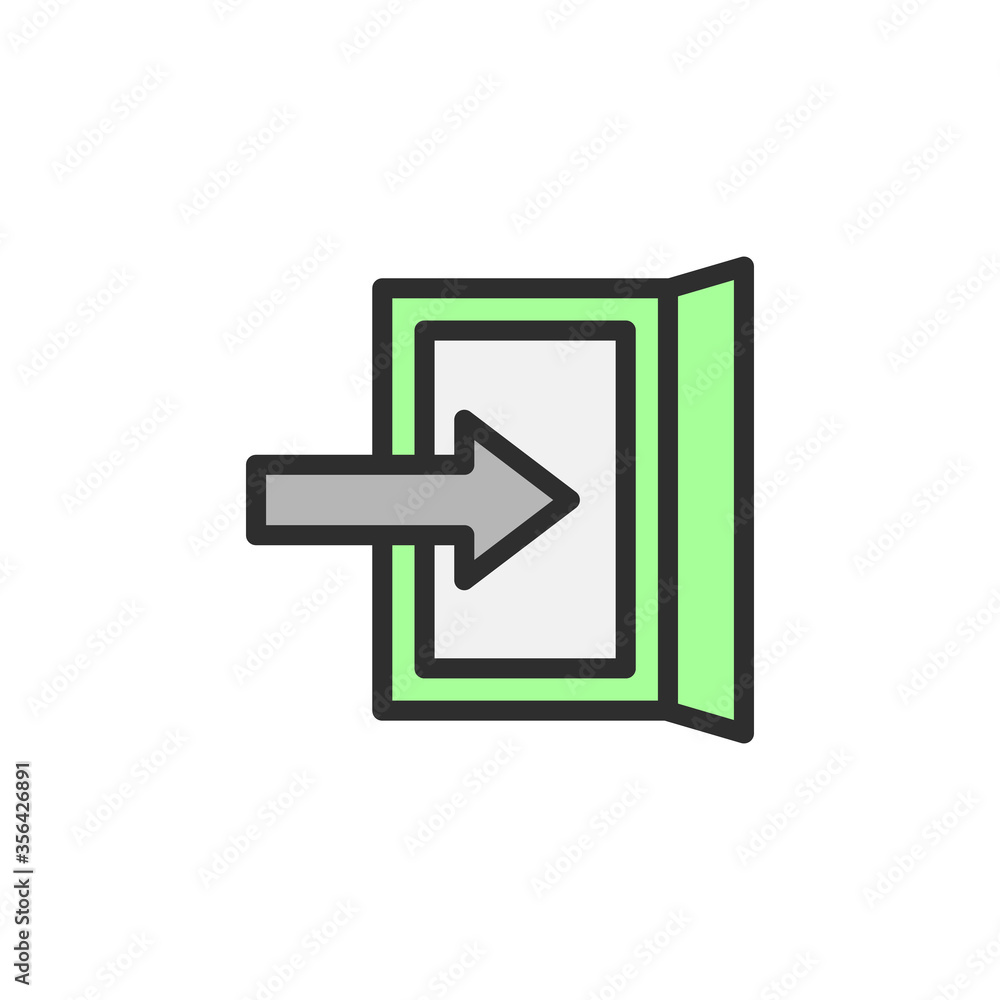 Poster sign, exit icon. simple color with outline vector elements of shopping center icons for ui and ux, w