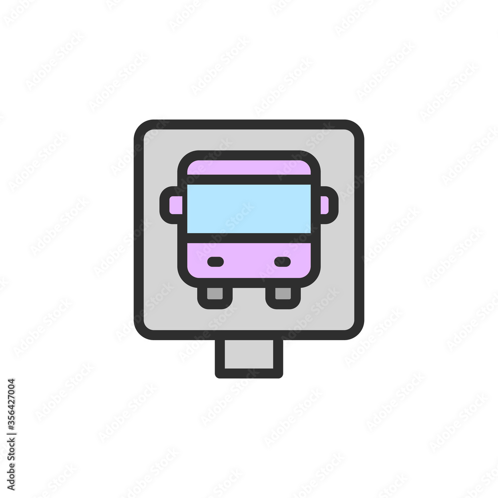 Poster sign, bus icon. simple color with outline vector elements of shopping center icons for ui and ux, we