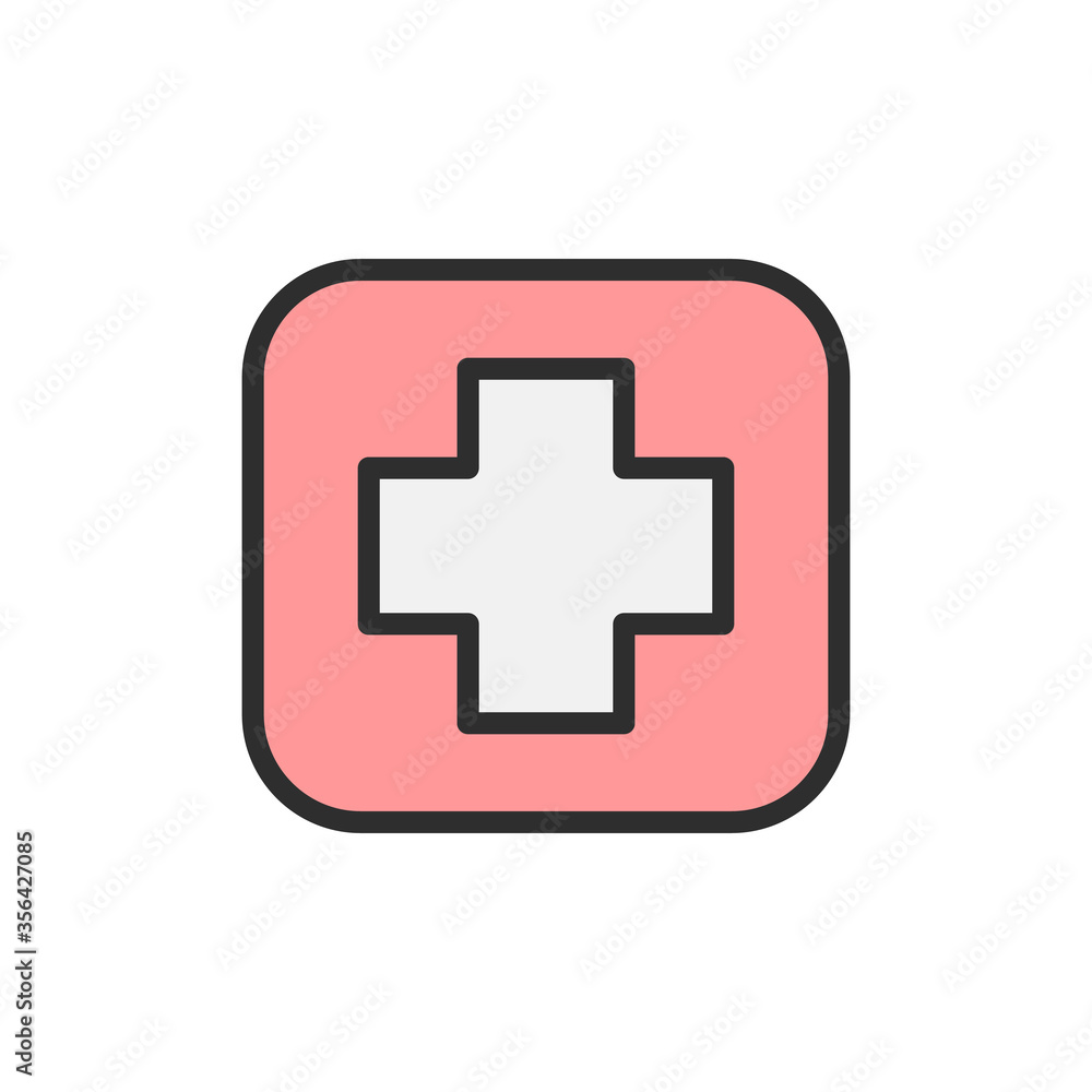 Poster sign, medicine icon. simple color with outline vector elements of shopping center icons for ui and u