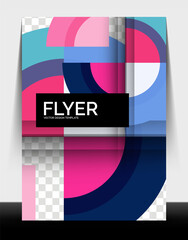 Circle design a4 flyer print template, annual report design