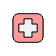 Sign, medicine icon. Simple color with outline vector elements of shopping center icons for ui and ux, website or mobile application
