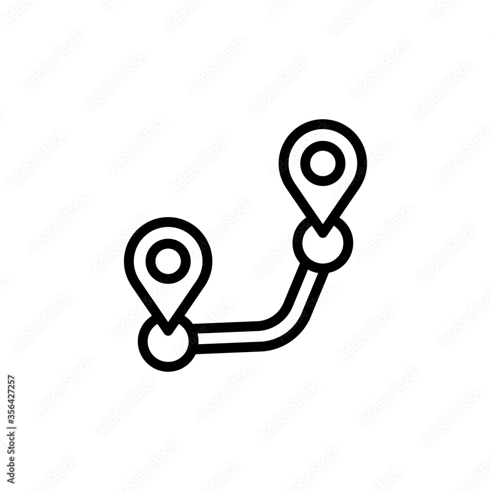 Poster route, map icon. simple line, outline vector elements of navigation icons for ui and ux, website or 