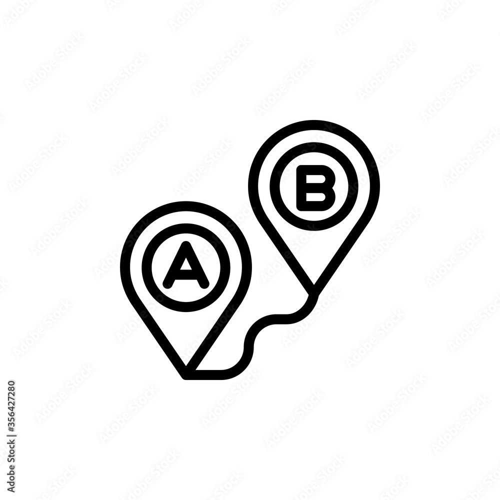 Poster route, a, b, map icon. simple line, outline vector elements of navigation icons for ui and ux, websi