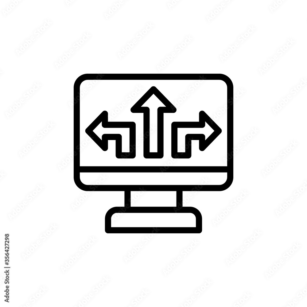 Poster monitor icon. simple line, outline vector elements of navigation icons for ui and ux, website or mob