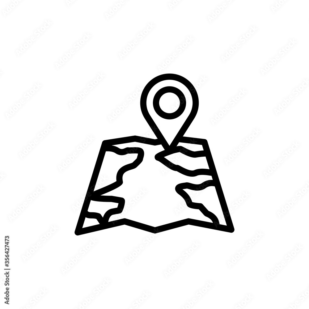 Poster worldwide, map, search icon. simple line, outline vector elements of navigation icons for ui and ux,