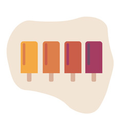 Ice cream on a stick. Four grand. Flat style. Vector illustration